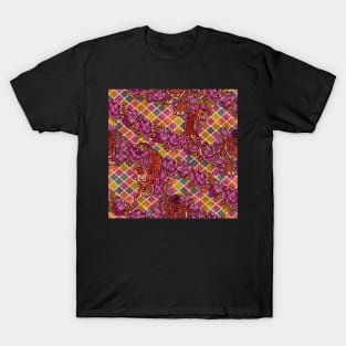 Sophisticated Tile pattern with tiger T-Shirt